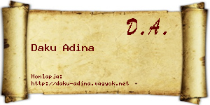 Daku Adina névjegykártya